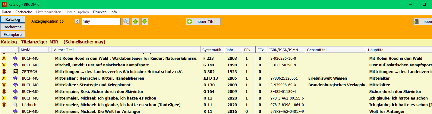BBCOM Katalogisierung